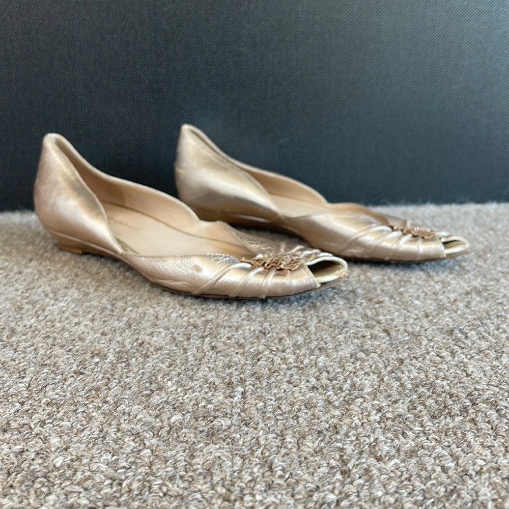 Loeffler Randall metallic leather flats
